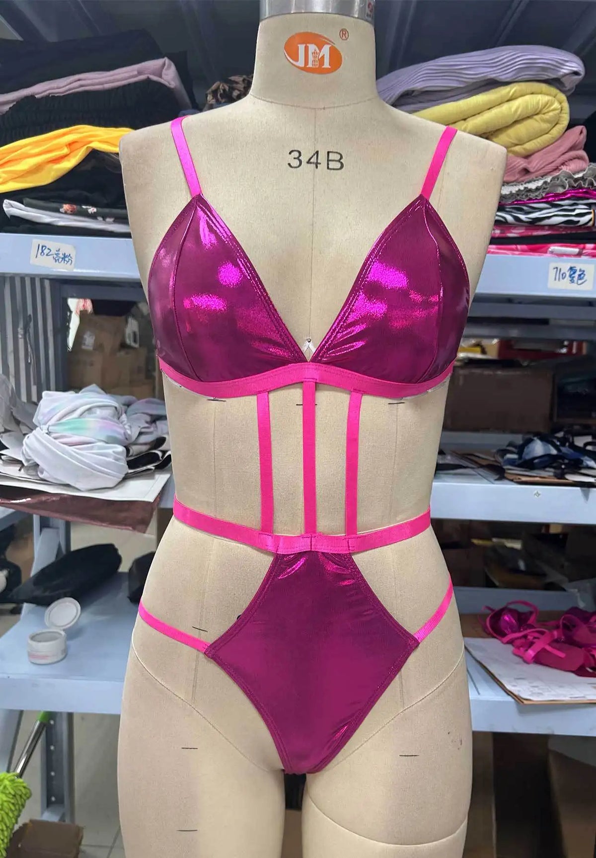 DEKA Sexy Pink Swimwear Hollow Out One Piece Swimsuit Women Bathing Suit Beachwear Push Up Monokini Female Maillot de bain