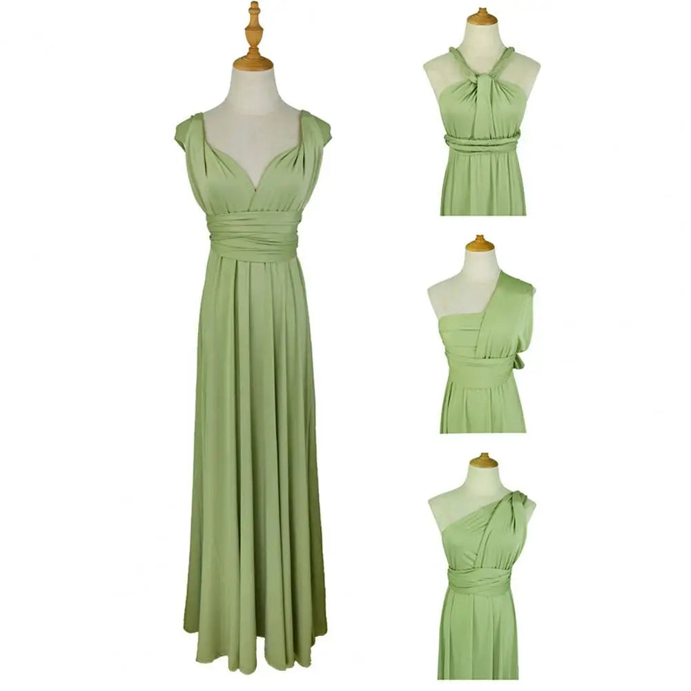 Women's Transformer Dress Multi Way Wrap Backless Wedding Evening Gown Convertible Floor Long Formal Dress