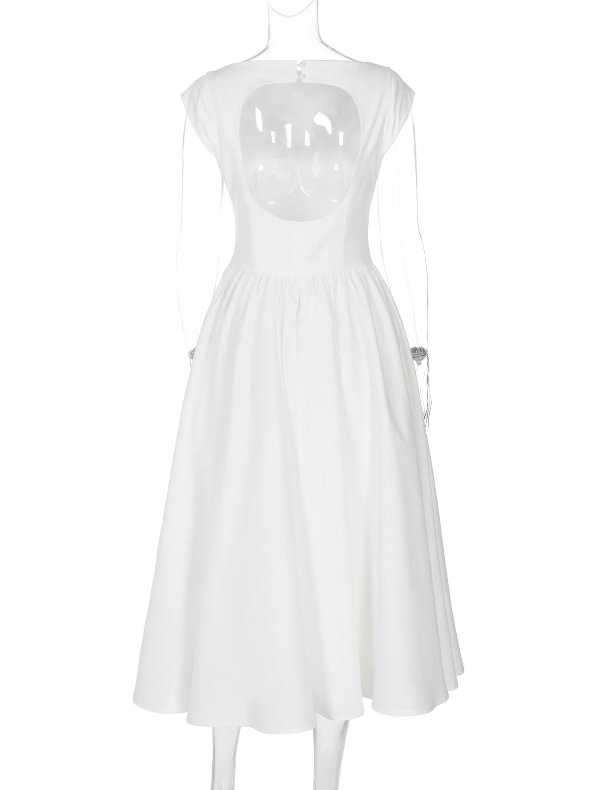 FDYOUI Elegant Sleeveless Backless A-line Party Dress for Woman 2026 Summer Tunics High Waist Solid Wedding Evening Prom Dresses
