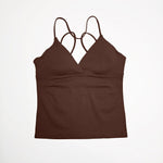 NCLAGEN Vision Twist Front Longline Top Gym Yoga Tops Women Quick Dry Thin Strap High Elastic Workout Vest Push-up Fitness Tank