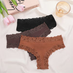New Lace Seamless Cotton Panties Ribbed Maillard Brazilian Pants LowWaist Women Panties Breathable Girls Underwear Soft Lingerie