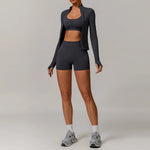 2/3PCS Yoga Set Women Workout Set Seamless Sportswear Gym Clothing Fitness Long Sleeve Crop Top High Waist Leggings Sports Suits