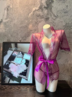 Ladies Sexy Lace Pajamas Evening Dress Sexy Lingerie Transparent Mesh Robe Underwear Solid Color Lace Bathrobe Dress Sex Clothes