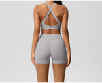2PCS Yoga Set Gym Clothes Sportswear Women Tracksuit Fitness Tracksuit Workout Suit Sports Bra Gym High Waist Push Up Shorts