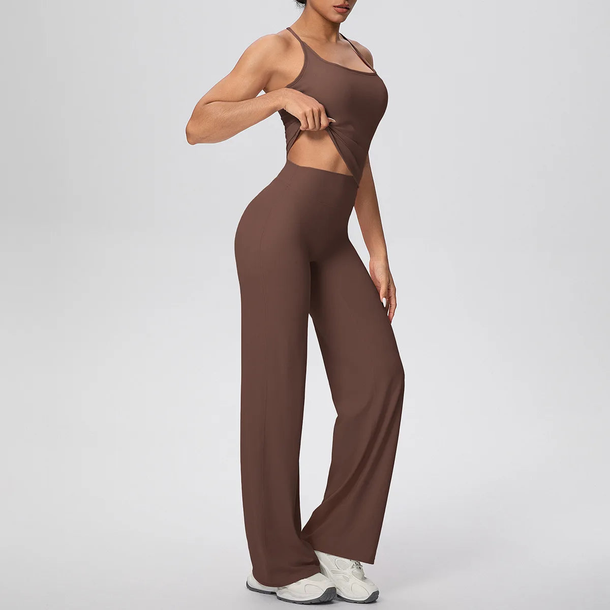 Yoga Set 2PCS Women Tracksuit Nude Feeling Workout Sets Gym Clothes Push Up Fitness Running Sportswear Sport Vest Leggings Suit