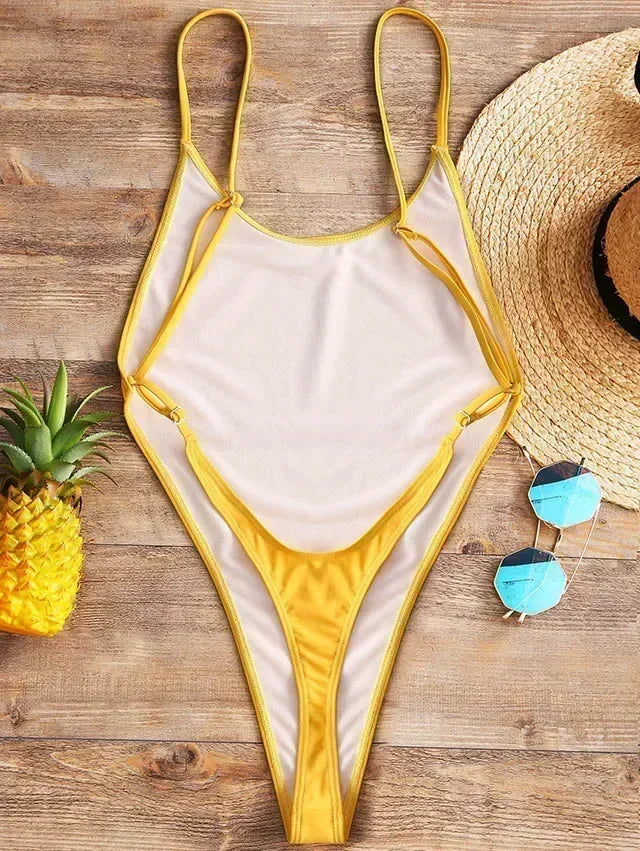 Extreme Mini Micro String Backless Women Swimwear One Piece Swimsuit Female High Cut Monokini Thong Bathing Suit Swim Beachwear