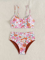 ZTVitality Sexy Floral Print Female Swimsuit Women Bikini 2025 Swimwear High Waist Bikinis Two Pieces Summer Beachwear Biquini
