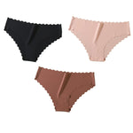 3Pcs/Set Ice Silk Panties Women Low Rise Briefs Female Underpants Invisible Underwear Sexy Lingerie Seamless Bottoms XS-XL