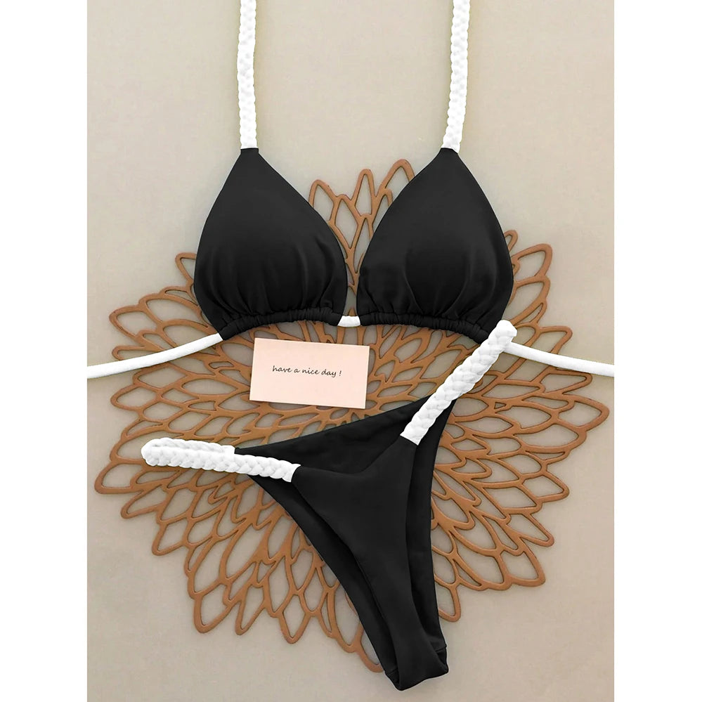 New Micro Bikinis Push Up Women Swimsuits Sexy Swimwear Brazilian Bikini Set Thong Biquini Solid Swimsuit Summer Beachwear