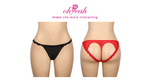 Black Mesh Lace Panty for Women Hollow Out Buttocks Thong Briefs Cotton Lined Sexy Underwear Plus Size S-2XL