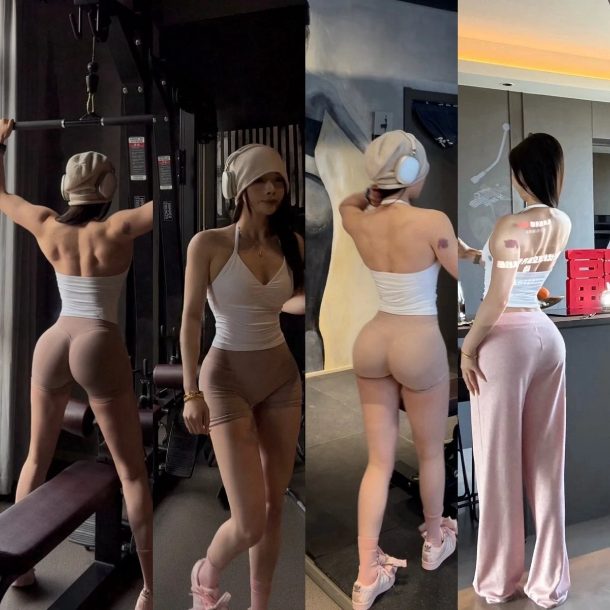 NO LOGO Women's Longline Strappy Backless Gym Top Scrunch Workout Open Back Bra Tank Top for Running Yoga Shirt