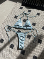 2026 Glitter Sparkling High Cut Halter Bikini Female Swimsuit Women Swimwear Two-pieces Bikini set Bather Bathing Suit Swim