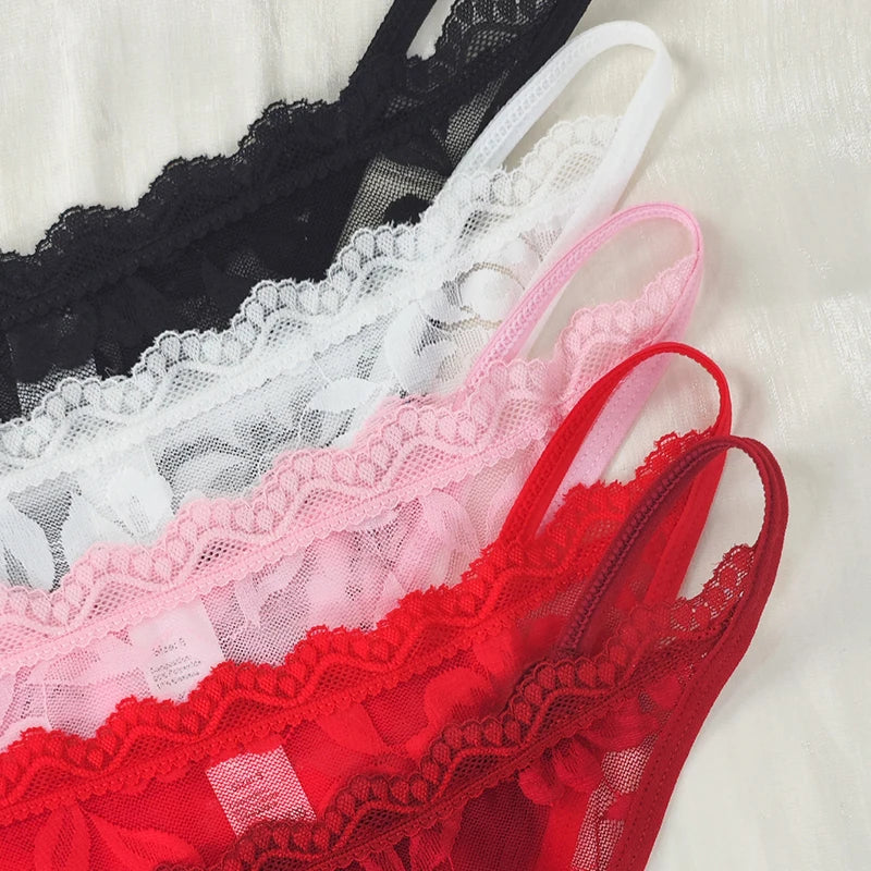 5pcs/pack Low Rise Sexy Lace Women G-string Solid Elegant Floral Panties Sexy Lingerie Comfortable Lady Thongs New Underwear