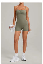 Womens Two Way Wear Bodysuit Sleeveless Yoga Stretch One Piece Romper Sexy Fitness Side Pockets Sportwears Bodysuit