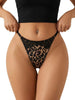Sexy Leopard Women Panties Low Rise Lace Trim Thong Adjustable Waistband Breathable Intimates Underwear