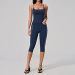 Women's 2 Piece Yoga Set Summer Brushed Color-Block Slim Sports Tank Top High Waist Pants Gym Running Fitness Suits Tracksuit