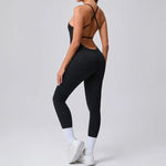 Women's Yoga Jumpsuits Sports Fitness Hip-lifting Cross Beauty Back Adjustable Straps One-piece Training Workout Gym Bodysuits
