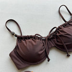 Dark Brown Bead String Swimwear Sexy Push Up Bikinis Sets Micro Thong Swimsuit Women Brazilian Bikini 2026 Mujer Swimming Suit