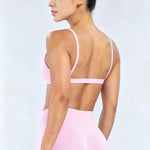 HISTELLO Impact Scoop Neck Bra Seamless Gym Tank Top Women Yoga Clothing Open Back Pilates Workout Running Fitness Underwear
