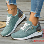 Plus Size 44 Platform Casual Sneakers for Women Lace Up Anti Slip Thick Sole Sport Shoes Woman 2026 Spring Zipper Walking Shoes
