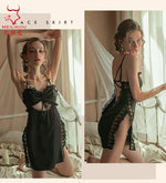 TJ large size sexy suspender skirt women's home nightgown
