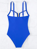 U Shaped Pleated Swimsuits Female Swimwear One Piece Swimsuit Women Monokini High Cut Bathing Suit Swim Beachwear Slim Bodysuit