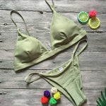 DEKA Women Sexy Solid Mini Micro Bikini Set Push-up padded Bra Thong Split Swimwear Female Bandage Bathing Suit Lacing Swimsuit