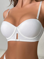 Smooth push-up soft underwire bra 1/2 cup side pull-in bra with rounded single bra