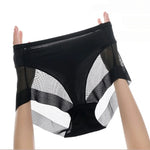 2Pcs/Set Women High Rise Briefs Panties Tummy Control Underwear Hip Shaping Sheer Mesh Panel Shapewear Sexy Lingerie S-3XL