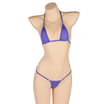 DEKAWomen Solid Transparent Micro Bikini Set Bandage Thong Underwear G-String Bra Mini Swimsuit Brazilian Swimwear Sleepwear