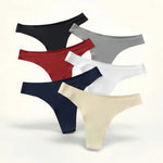 1 Pack Women's Ice Silk Seamless Thong Low-Rise No-Show Underwear Solid T-Back Panties Skin-Friendly Daily Wear G-string M-XL