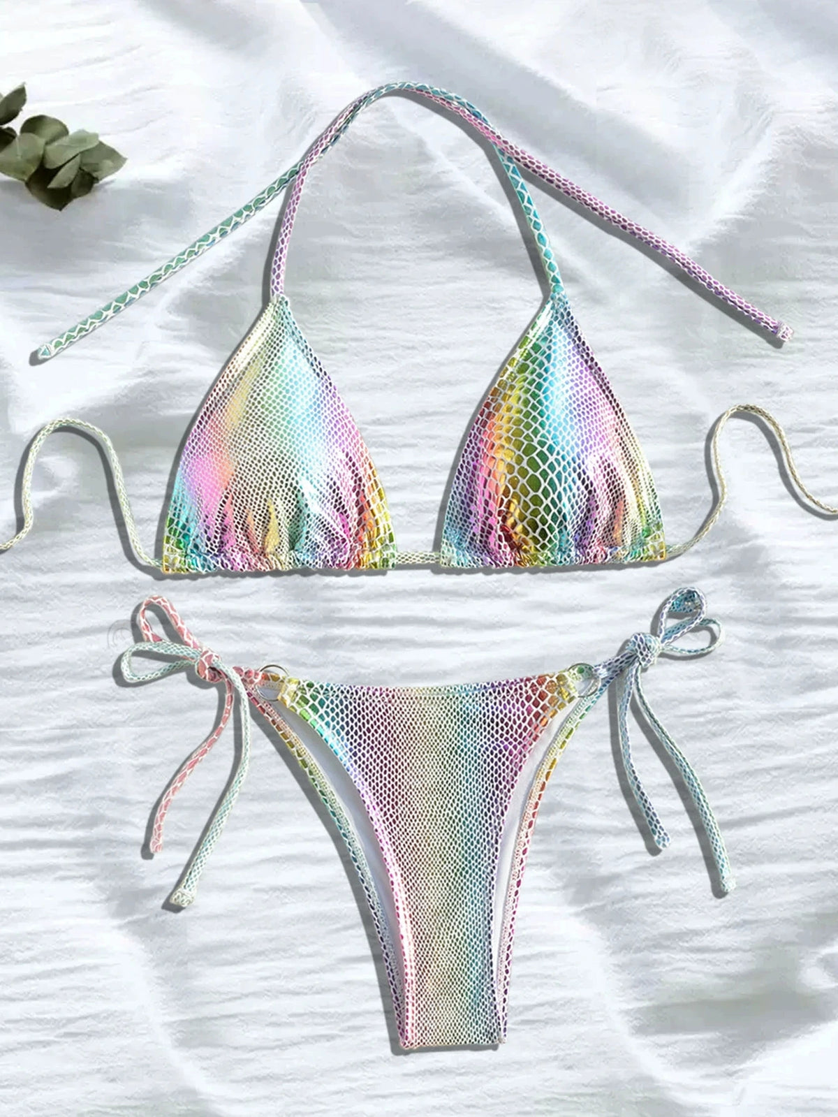 DEKA Colorful Snake Skin Bikini Set Halter Strappy Female Swimsuit Women Swimwear Two-pieces Bikini set Bather Bathing Suit Swim
