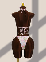 Sexy Pink Floral Embroidery Bikini Set 2026 Women Push Up Bra Triangle Swimsuit Holiday Bathing Suit Cover Up 3 Piece Swimwear