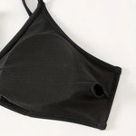 New 3 Pieces Halter Triangle Thong Bikini Set Swimsuit Women Black Swimwear with Sarong Skirts Dress Beach Wear Bathing Suits