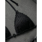 Halter Fishnet Bikini Women Swimwear Female Swimsuit Two-Pieces Bikini Set High Cut Leg Padded Bather Bathing Suit Swim V8339