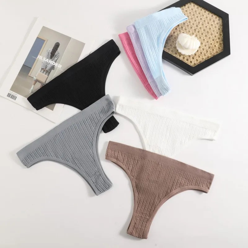 3Pcs/Set Seamless Panties Women Low Waist Briefs Soft Underwear Solid Color Sexy Lingerie Female Underpants Stretch Panty