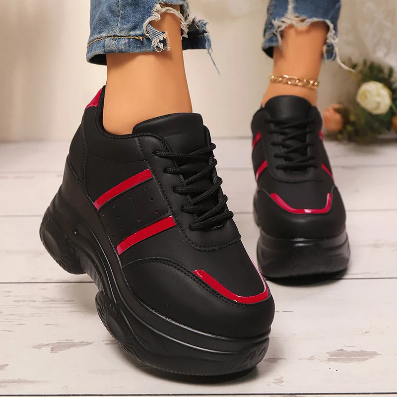 Chunky Platform Sports Sneakers Women Fashion Lace Up Thick Bottom Vulcanized Shoes Woman Plus Size 42 Non Slip Sport Shoes
