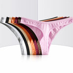 4PCS Women Seamless Thong Cotton Thin Strap Low Waist High Flexibility Panties Sexy Underwear Ladies Briefs T-back Soft Women