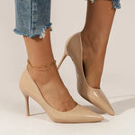 2025 Plus Size Super High Heels Pumps Women Sexy Pointed Toe Stiletto Heel Shoes Woman Patent Leather Shallow Mouth Office Pumps