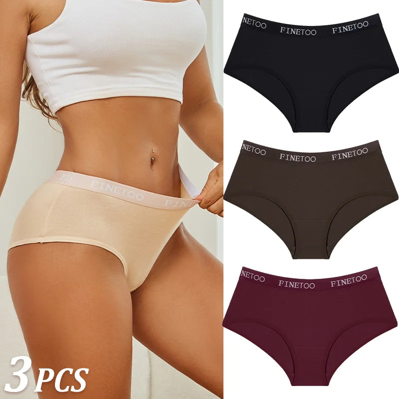 New 3Pcs Women's Cotton Briefs Letter Belt Underwear Women Panties Sexy Breathable Briefs Female Stretch Ladies Soft Lingerie