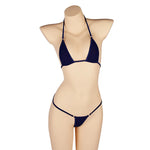 DEKAWomen Solid Transparent Micro Bikini Set Bandage Thong Underwear G-String Bra Mini Swimsuit Brazilian Swimwear Sleepwear