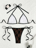 2025 Triangle Halter String Bikini Women Swimwear Female Sexy Black Swimsuit Bathers Bathing Swimming Swim Suit Beachwear