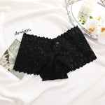 3Pcs Women Lace Boyshort Panties Low-Rise Sexy Underwear Trendy Floral Underpants Female Sexy Boyshort Panties Ladies Lingerie