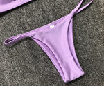 DEKA Women Sexy Solid Mini Micro Bikini Set Push-up padded Bra Thong Split Swimwear Female Bandage Bathing Suit Lacing Swimsuit