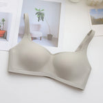 Retro Square Neck Crop Top Small Chest Gathering Seamless Invisible Bralette Summer Thin Soft Support Nude Bra Wirefree Comfort