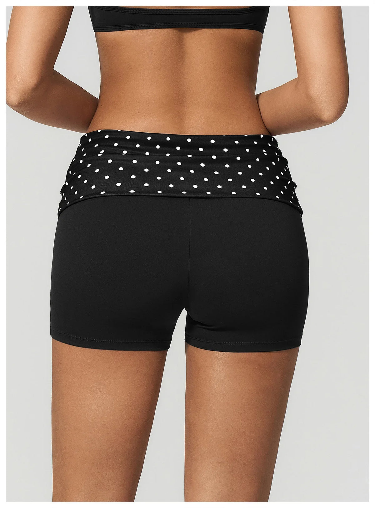 Summer Striped Polka Dot Contrast High Waist Yoga Shorts Hip Lifting Sports Tights Outdoor Workout Fitness Gym Running Pants