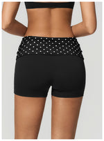 Summer Striped Polka Dot Contrast High Waist Yoga Shorts Hip Lifting Sports Tights Outdoor Workout Fitness Gym Running Pants
