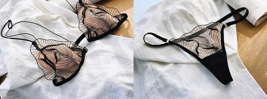 Summer French Front Closure Bralette Set Ultra Thin Breathable Sexy Lace Lingerie Comfy Everyday Wear for Women S-XL MOYISU Bras