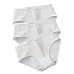 3Pcs/Set Cotton Panties Low Waist Briefs Solid Color Lingerie Women Underpants Comfy Breathable Underwear Intimates