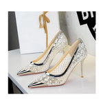 BIGTREE 2026 Fashion Metal Decoration Mesh Hollow Pointed Toe Woman Pumps Thin Heels Party Ladies Shoes Zapatillas De Mujer